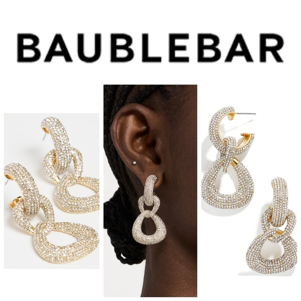 BaubleBar Gold and Silver Statement Earrings
